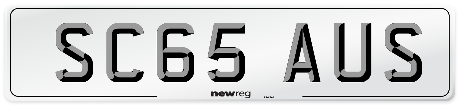 SC65 AUS Number Plate from New Reg
